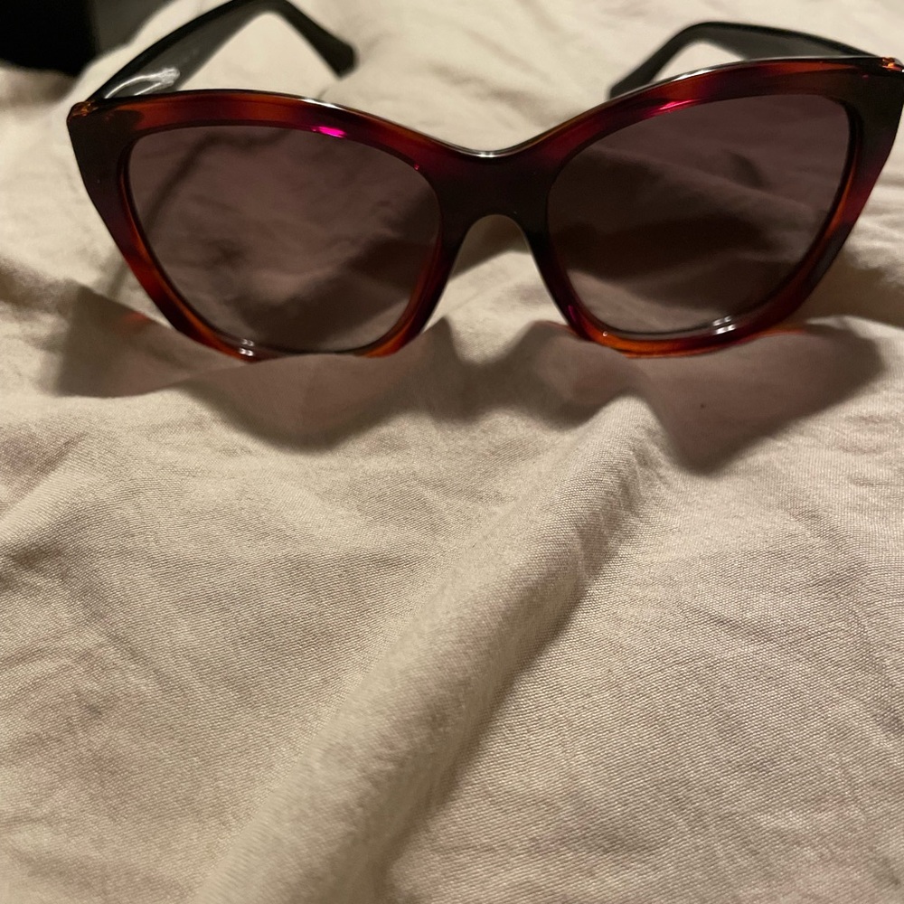 Salvatore Ferragamo Red and Black Sunglasses tortoise